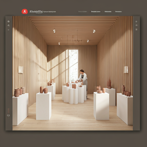 A bright, modern marketplace showroom