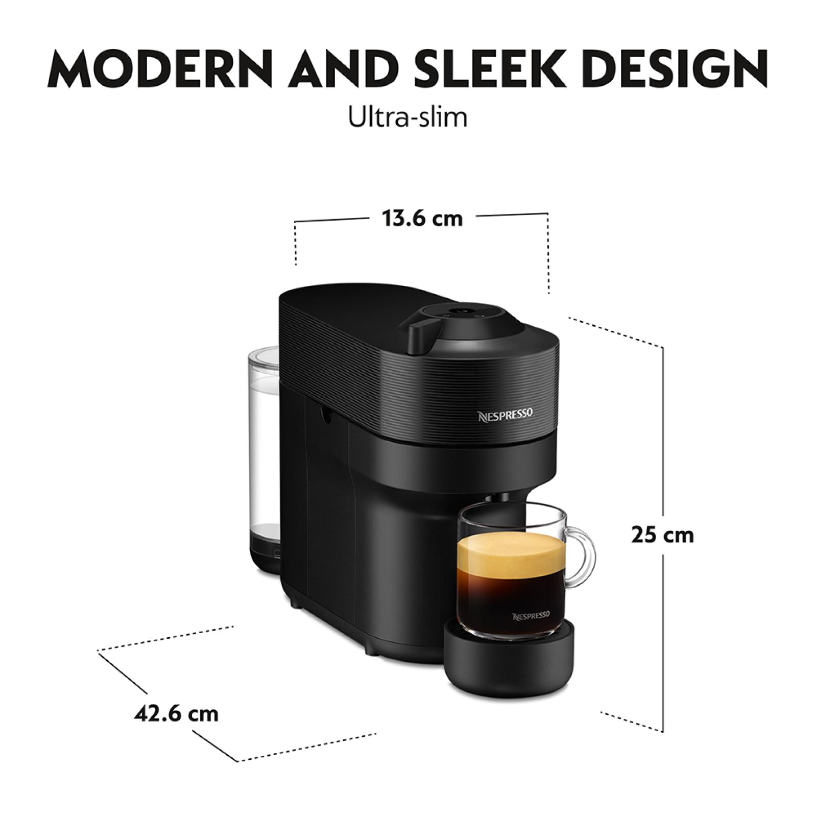 Nespresso Vertuo Pop Coffee Machine With Aeroccino Milk Frother Bundle - Liquorice Black - 90009320
