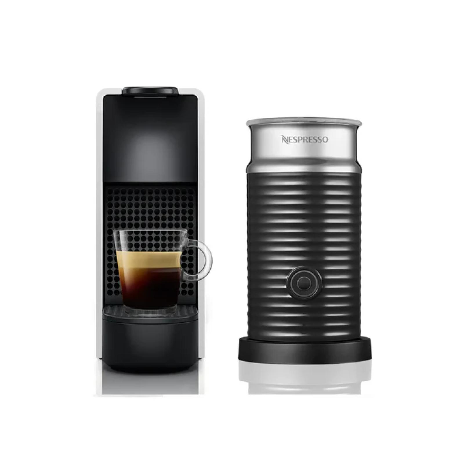 Nespresso Essenza Bundle 1450W Mini Automatic Espresso Machine with Aeroccino Milk Frother - Silver  90009435