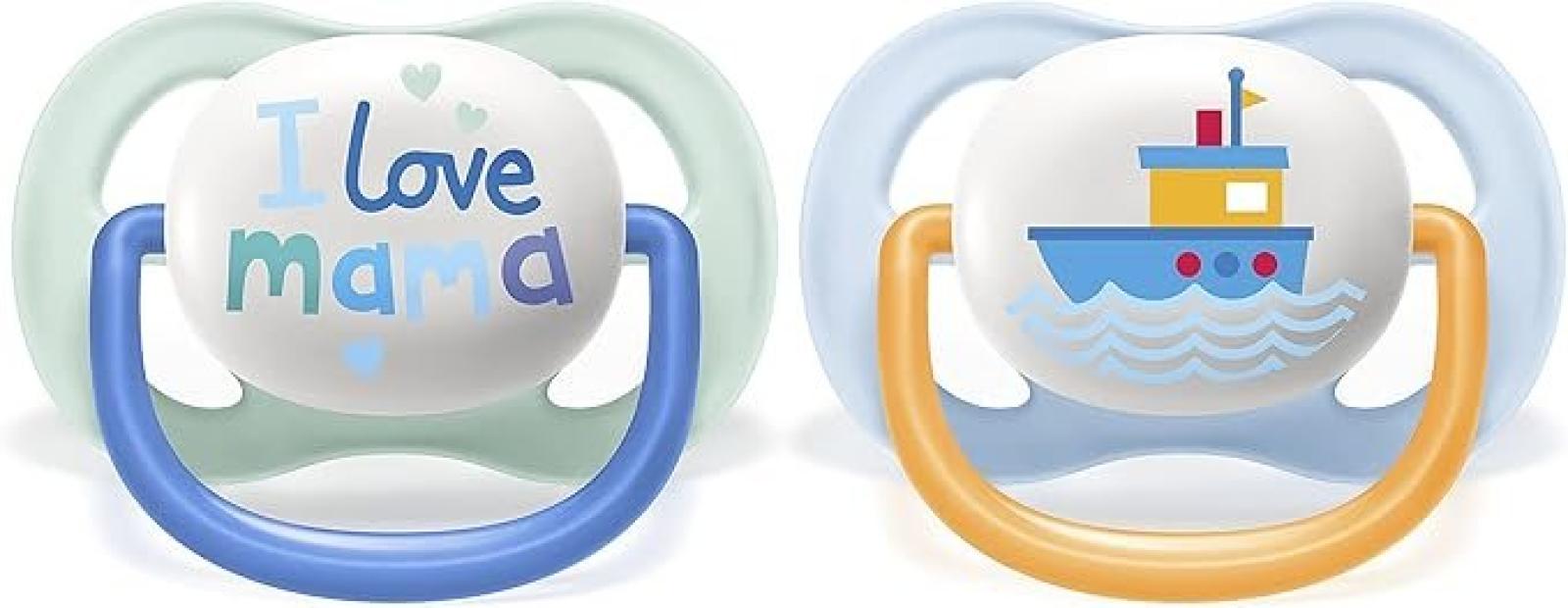 Philips Avent Ultra-Air Soother 0-6m STHR AIR COLL 0-6M BOY MAM/BOAT X2 pack SCF080/01