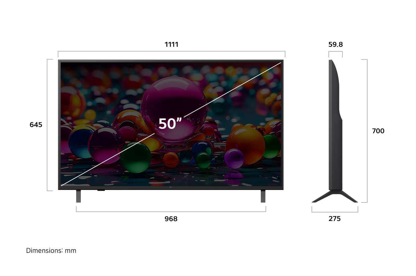 50 inch LG UHD AI UA85 4K Smart TV AI Magic Remote HDR10 webOS25 2025