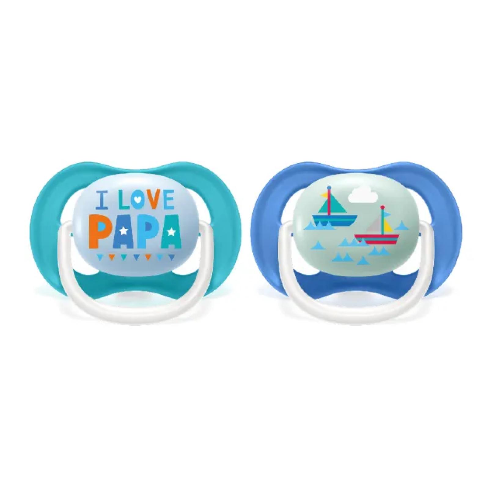 Philips Avent Ultra-Air Soother 6-18m (2 Pack) - Papa Blue SCF080/03