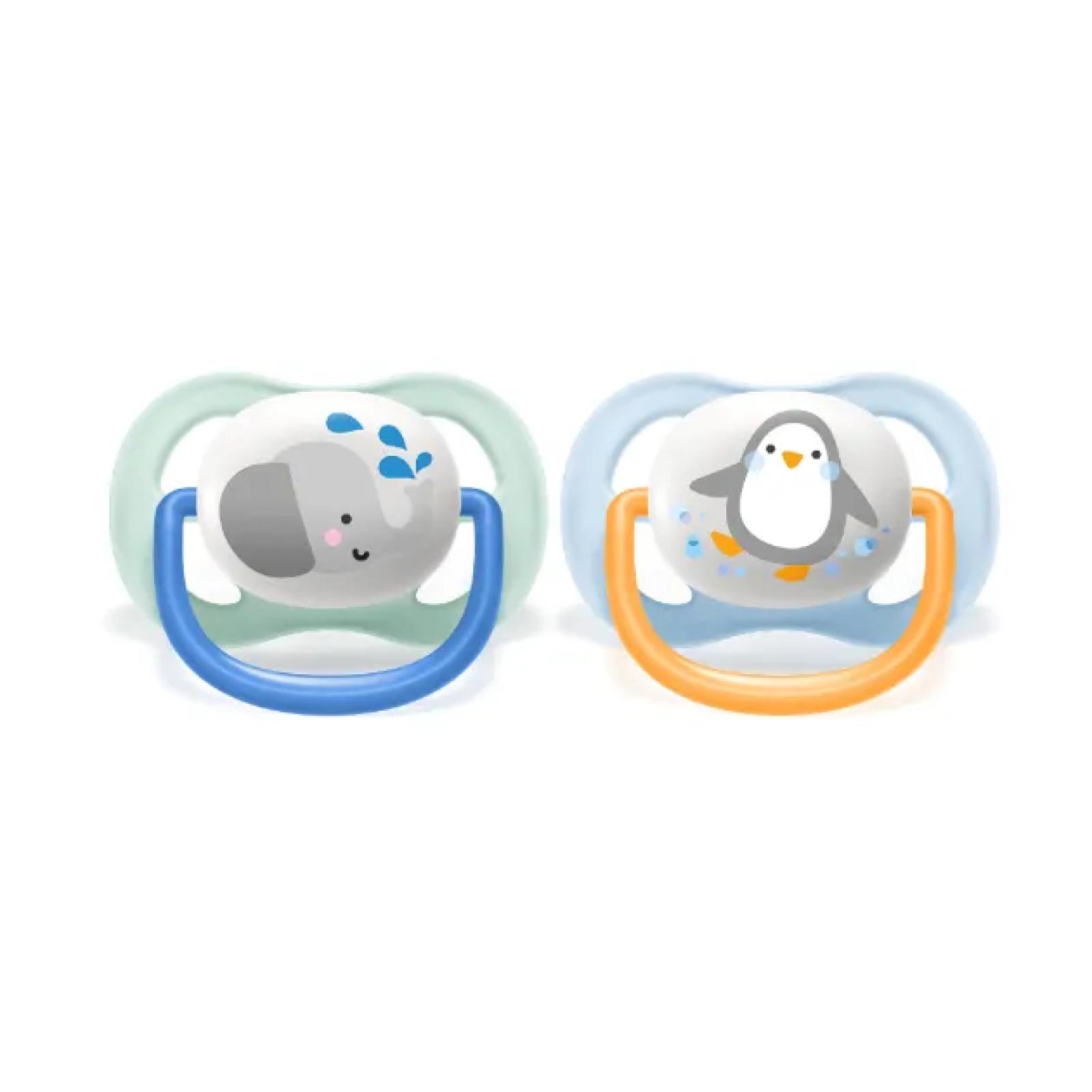 Philips Avent Ultra-Air Soother 0-6m (2 Pack) - Animal Blue SCF080/05