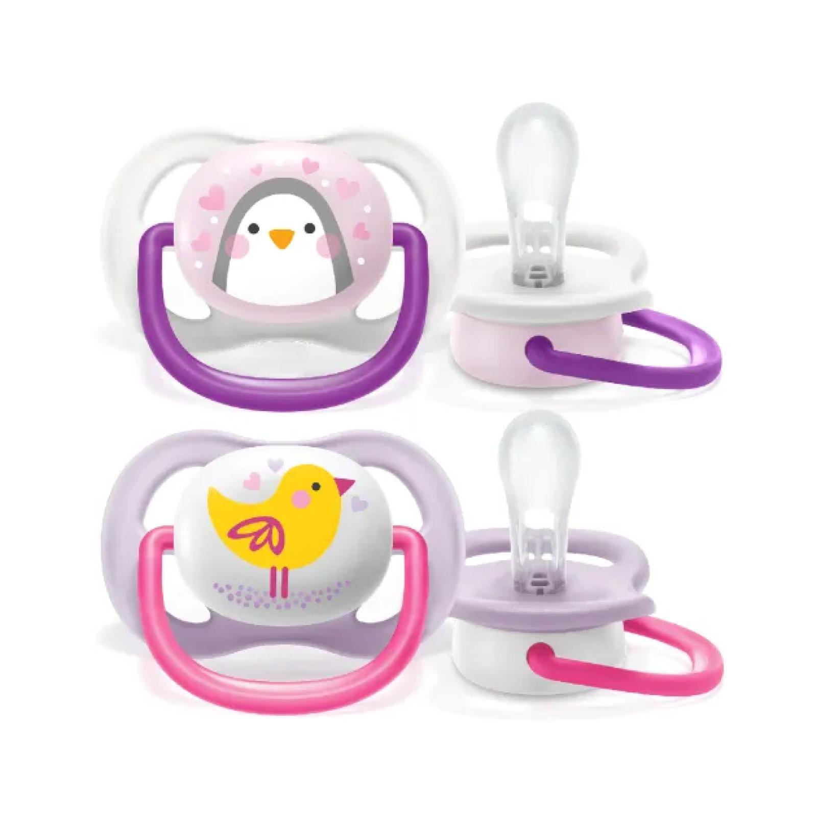 Philips Avent Ultra-Air Soother 0-6m (2 Pack) - Animal Pink SCF080/06