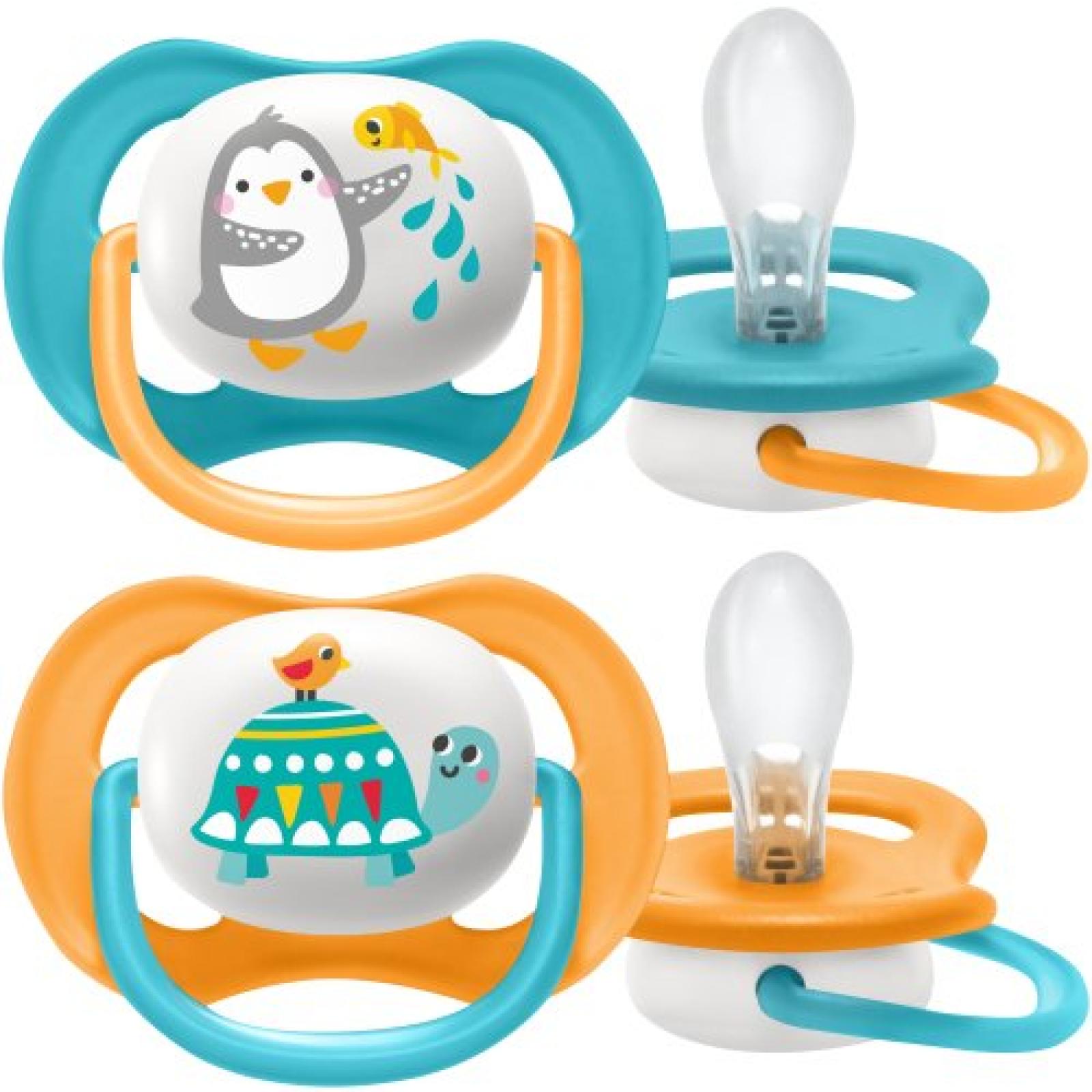 Philips Avent Ultra-Air Soother 6-18m (2 Pack) - Animal Blue SCF080/07
