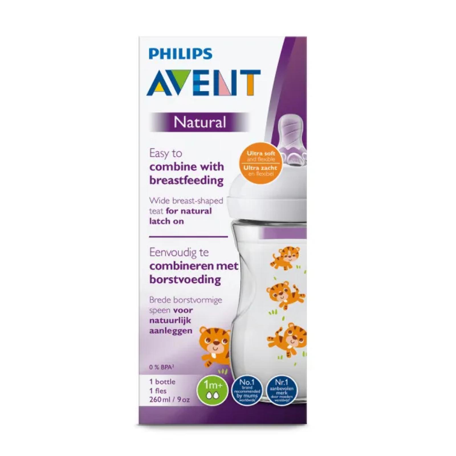 Philips Avent Natural Feeding Bottle 260ml - Tiger SCY903/66