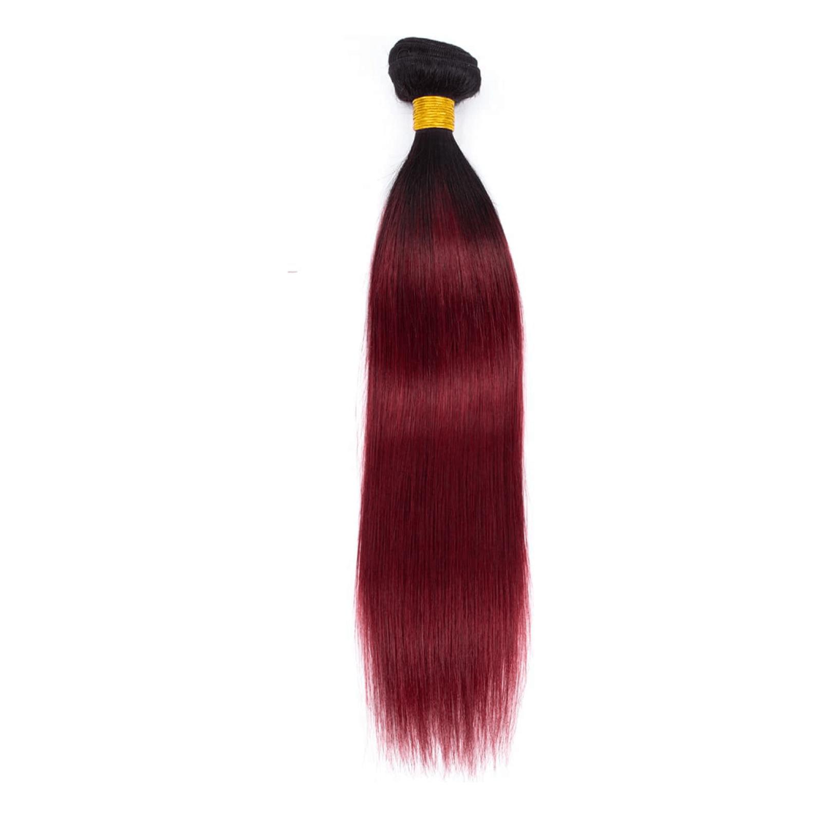 Vietnamese Burgundy Ombre Hair Extensions