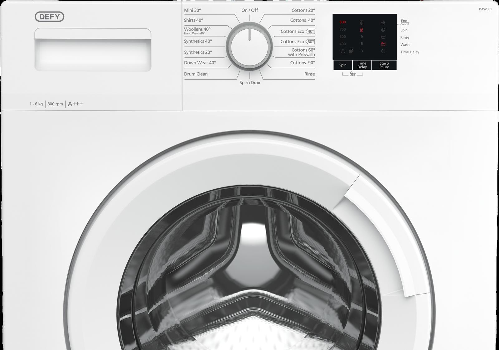 DEFY 6kg Hygiene+ Front Loader White DAW381