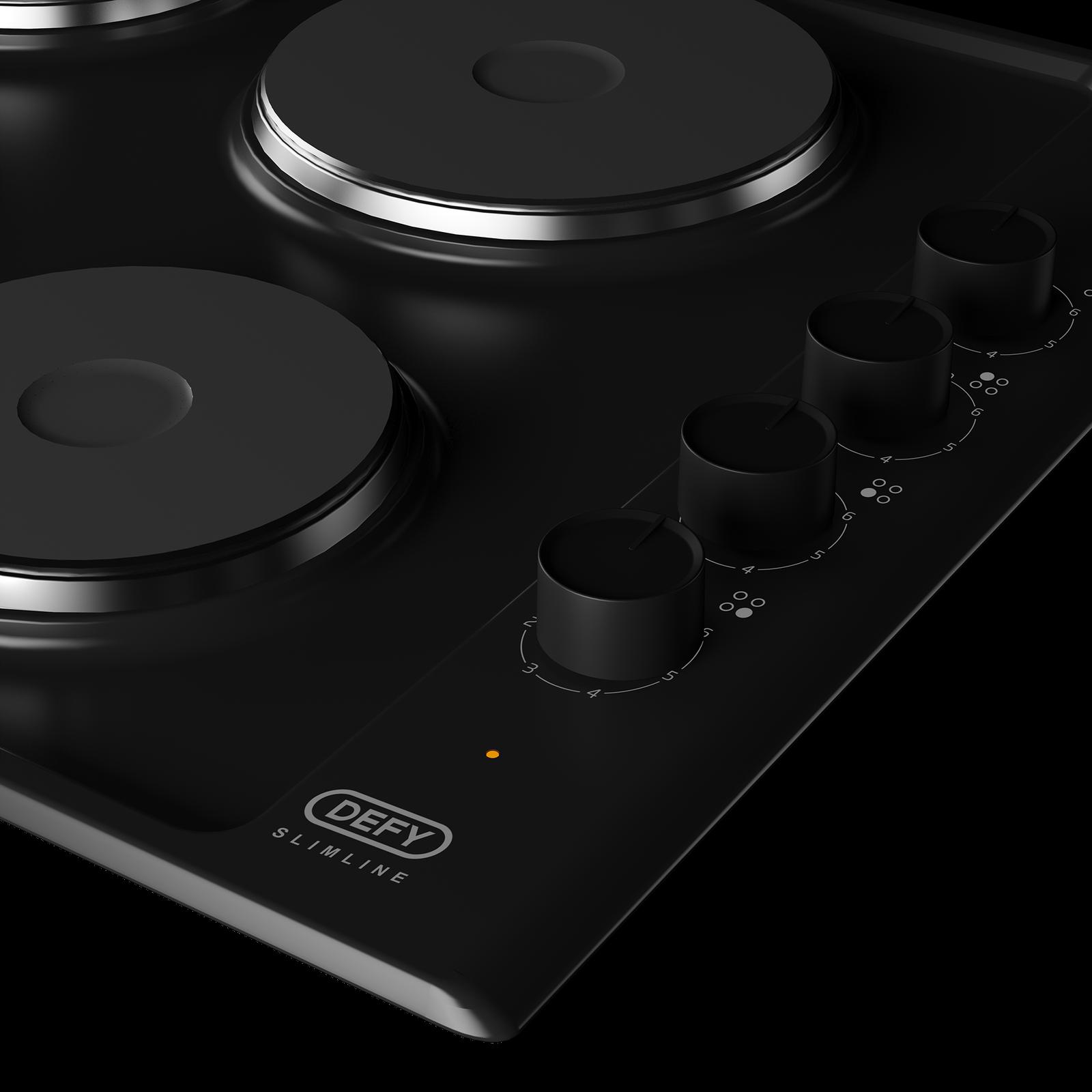Defy DHD398 60cm Slimline Solid Hob w/ Control Panel - Black