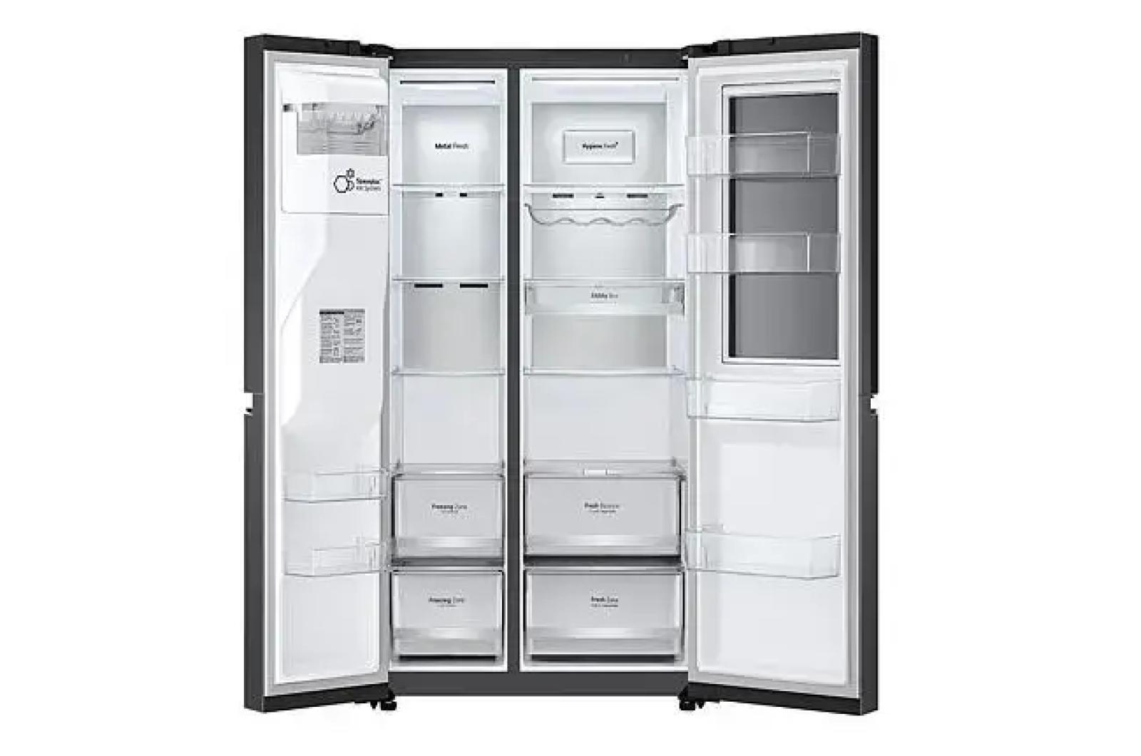 LG 611Lt Matte Black (Graphite) InstaView™ ThinQ™ Side by Side Refrigerator - GC-X257CQFS