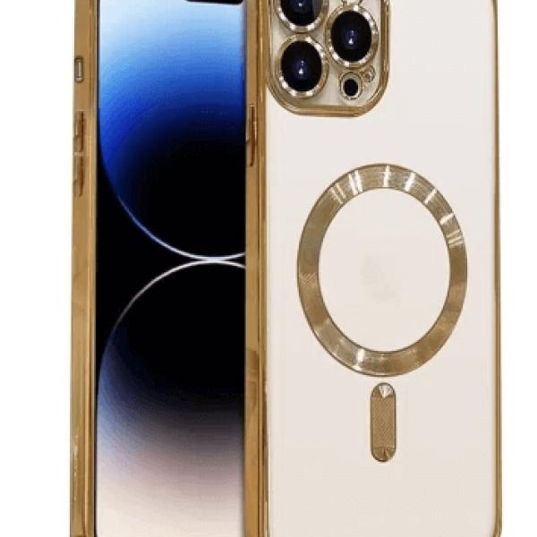 iPhone 15 Plus Gold MagSafe Cover - Sleek, Magnetic & Protective