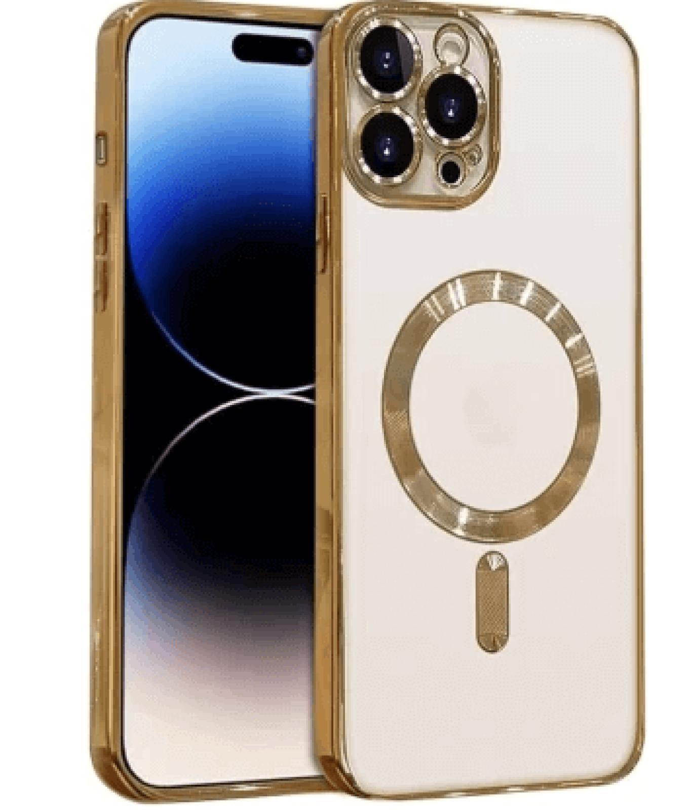 iPhone 15 Plus Gold MagSafe Cover - Sleek, Magnetic & Protective