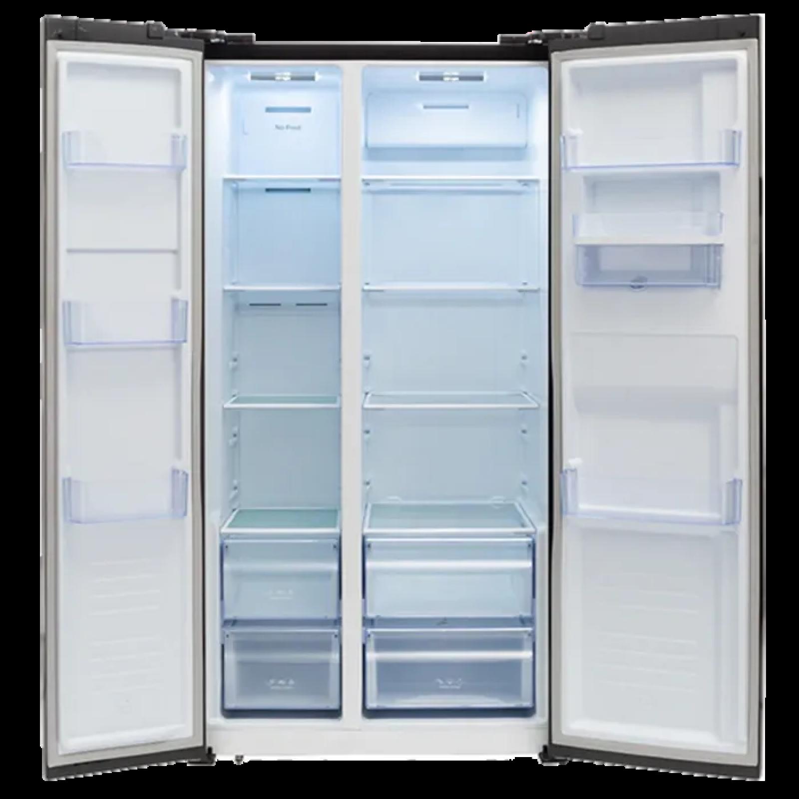 Defy DFF456 Black Glass Side by Side Fridge / Freezer 496lt