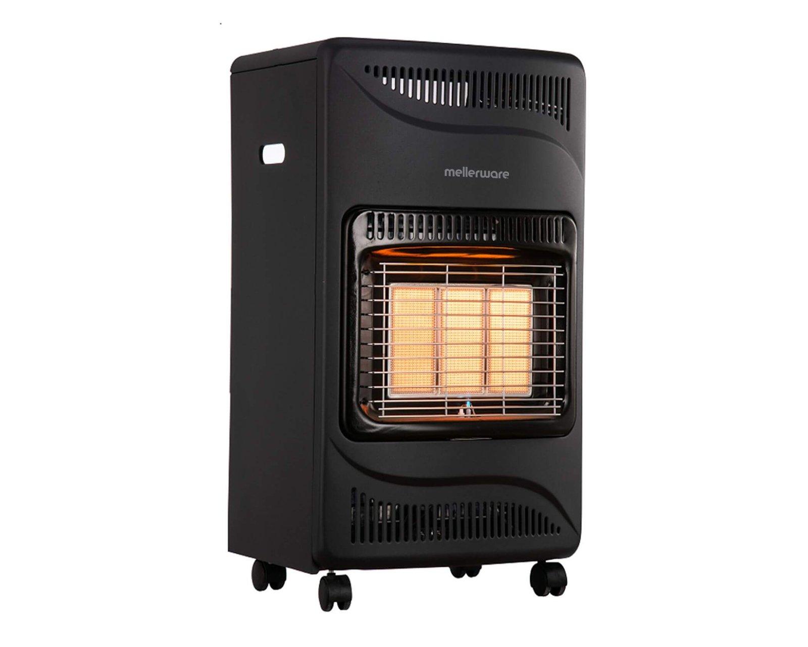 Mellerware Heater Gas Steel Black 3 Heat Settings 4.2Kw