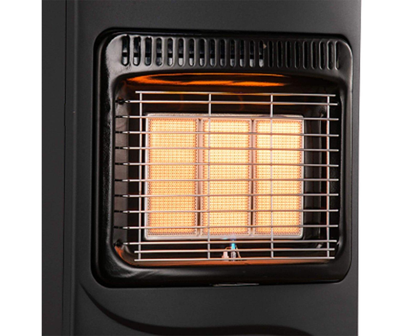 Mellerware Heater Gas Steel Black 3 Heat Settings 4.2Kw