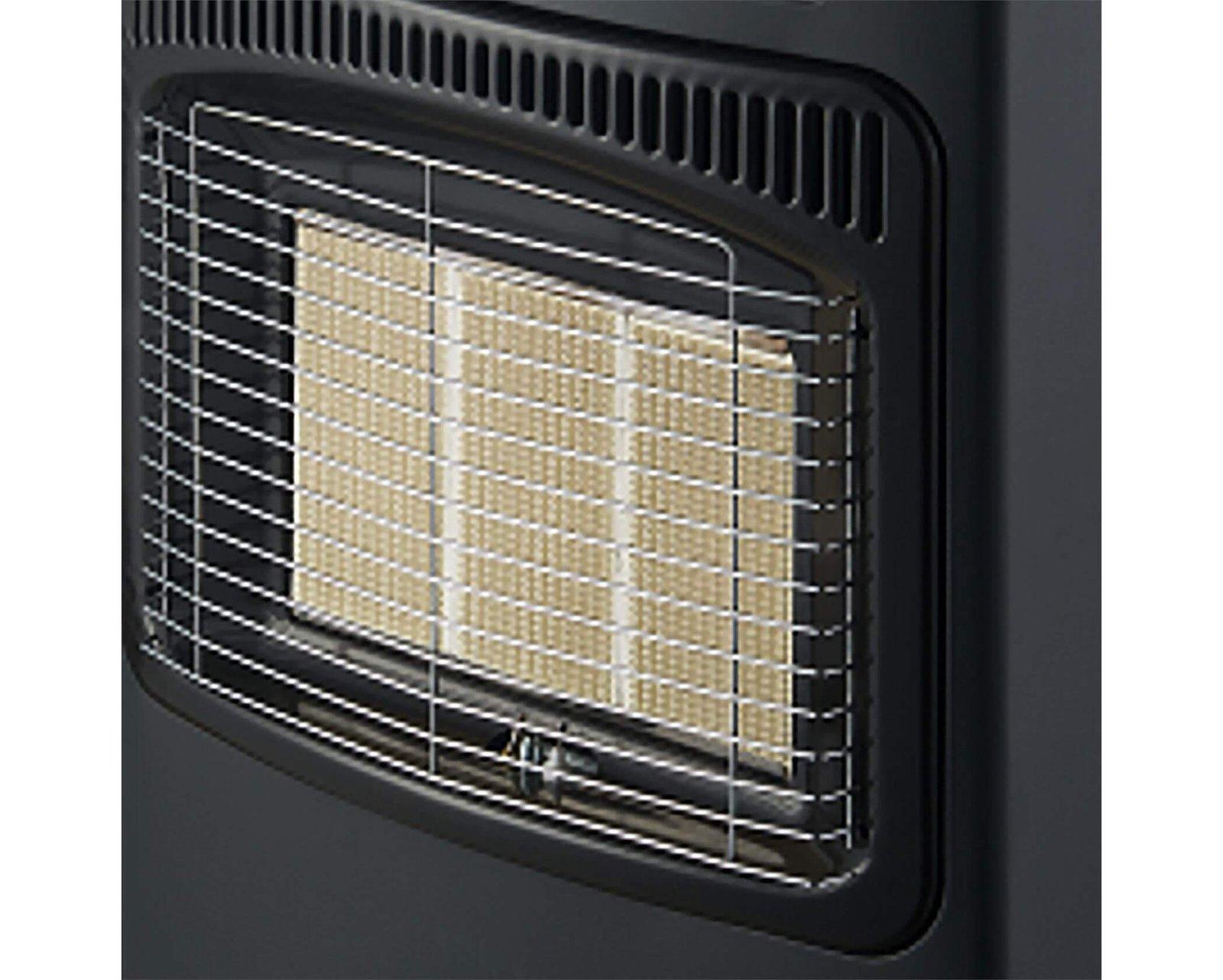 Mellerware Heater Gas & Electric Adjustable Temperature Steel Black 3Bar 4.2Kw "Hybrid"