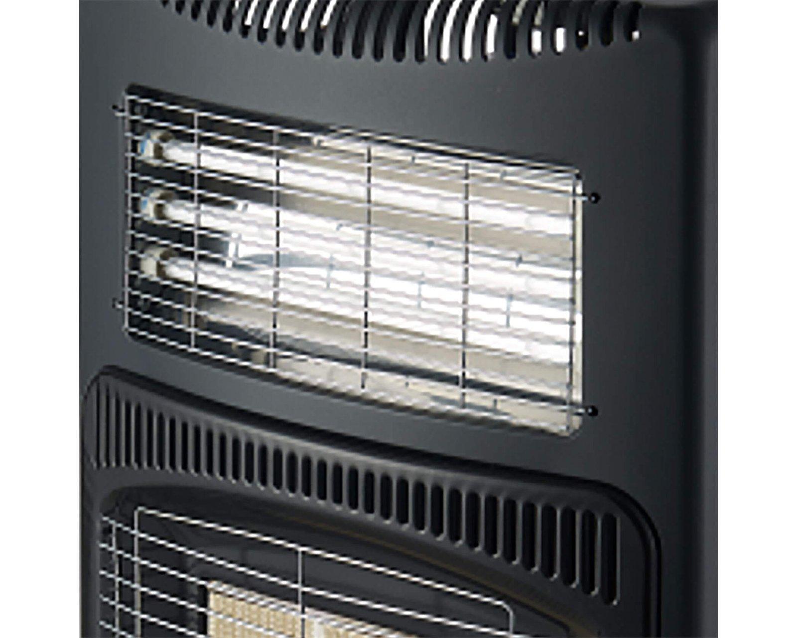 Mellerware Heater Gas & Electric Adjustable Temperature Steel Black 3Bar 4.2Kw "Hybrid"