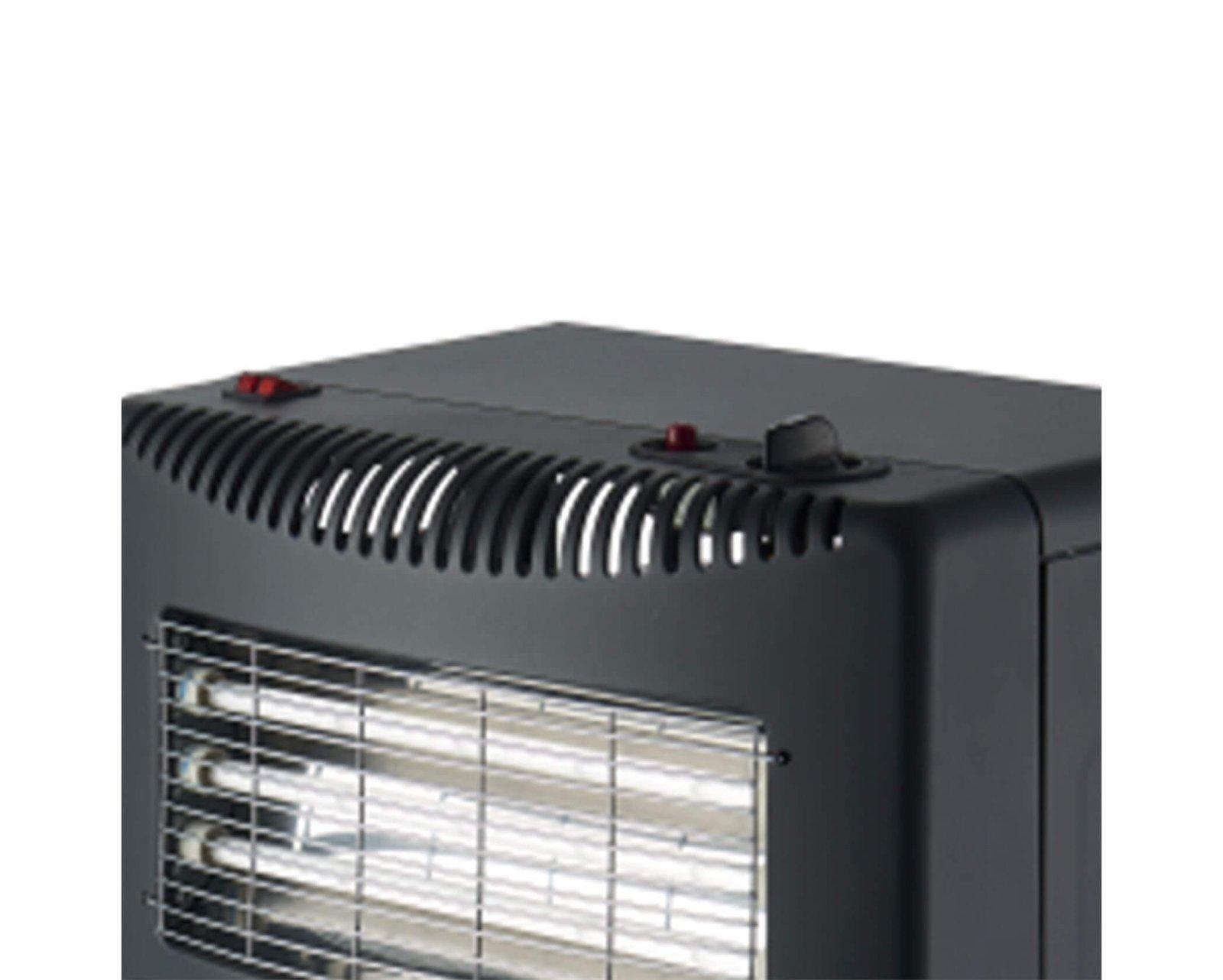 Mellerware Heater Gas & Electric Adjustable Temperature Steel Black 3Bar 4.2Kw "Hybrid"