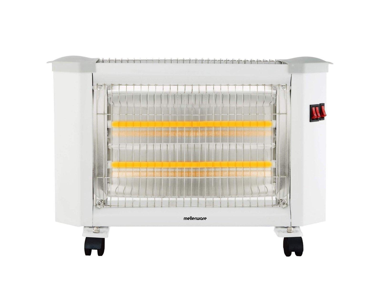 Mellerware Heater Quartz Powder Coat White 5 Bar 2000W "Flare"