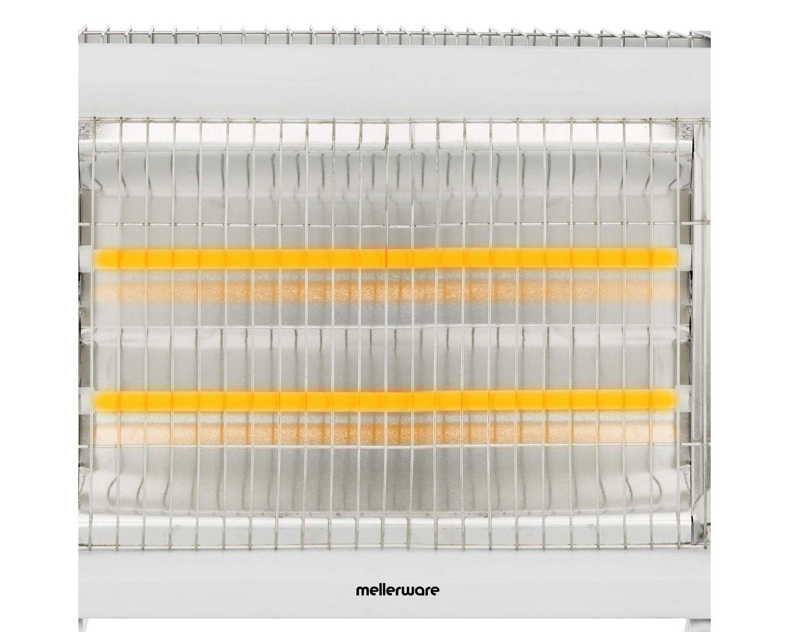 Mellerware Heater Quartz Powder Coat White 5 Bar 2000W "Flare"