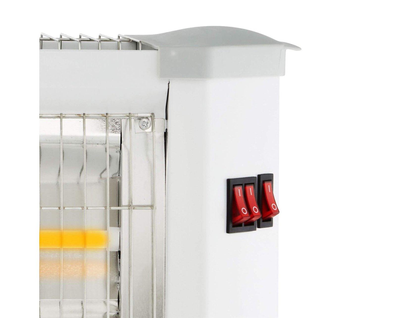 Mellerware Heater Quartz Powder Coat White 5 Bar 2000W "Flare"