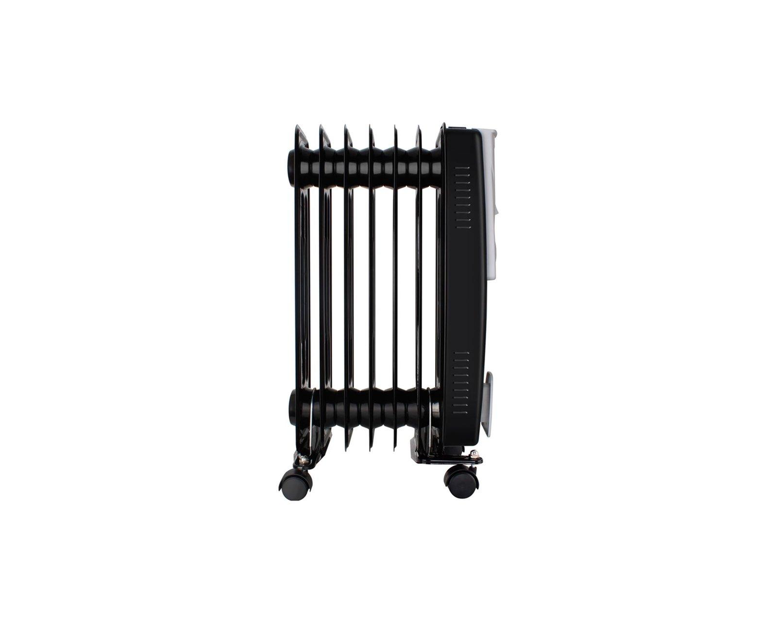 Mellerware Heater 7 Fin Oil Filled Steel Black 3 Heat Settings 1500W