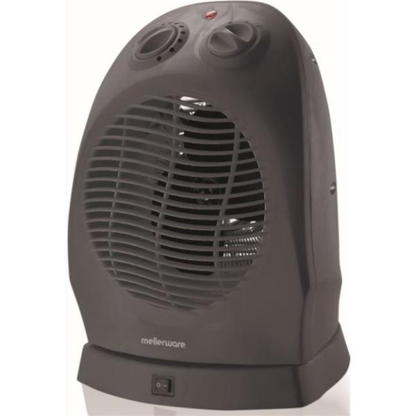 Mellerware Heater Oscilating Floor Fan Plastic Graphite 2Heat Settings 2000W "Solar"