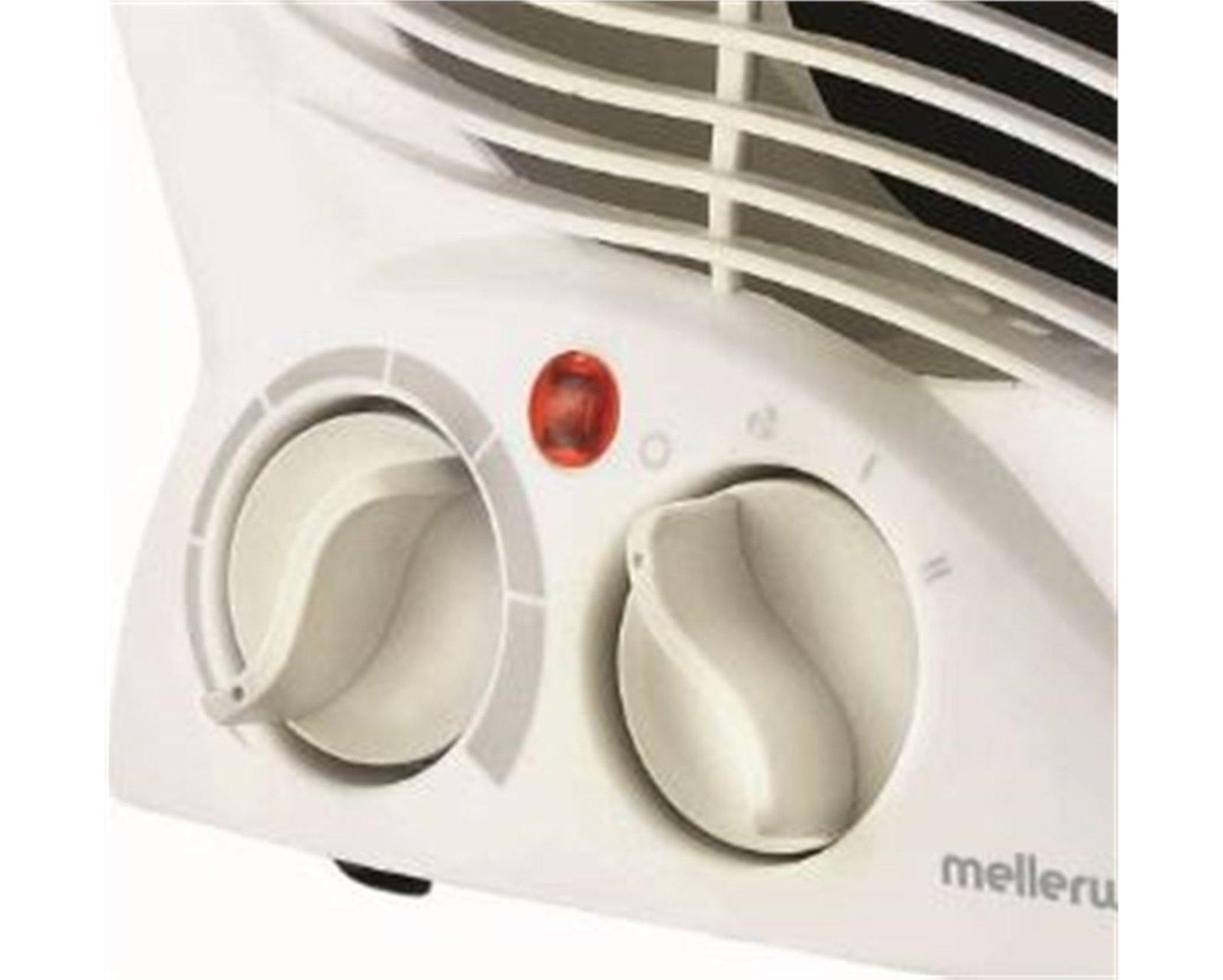 Mellerware Heater Floor Fan Plastic White 2Heat Settings 2000W "Swiss"