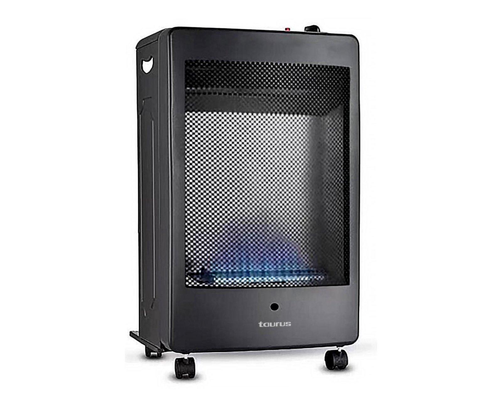Taurus Heater Blue Flame Gas Steel Black 2Heat Settings 3.8Kw