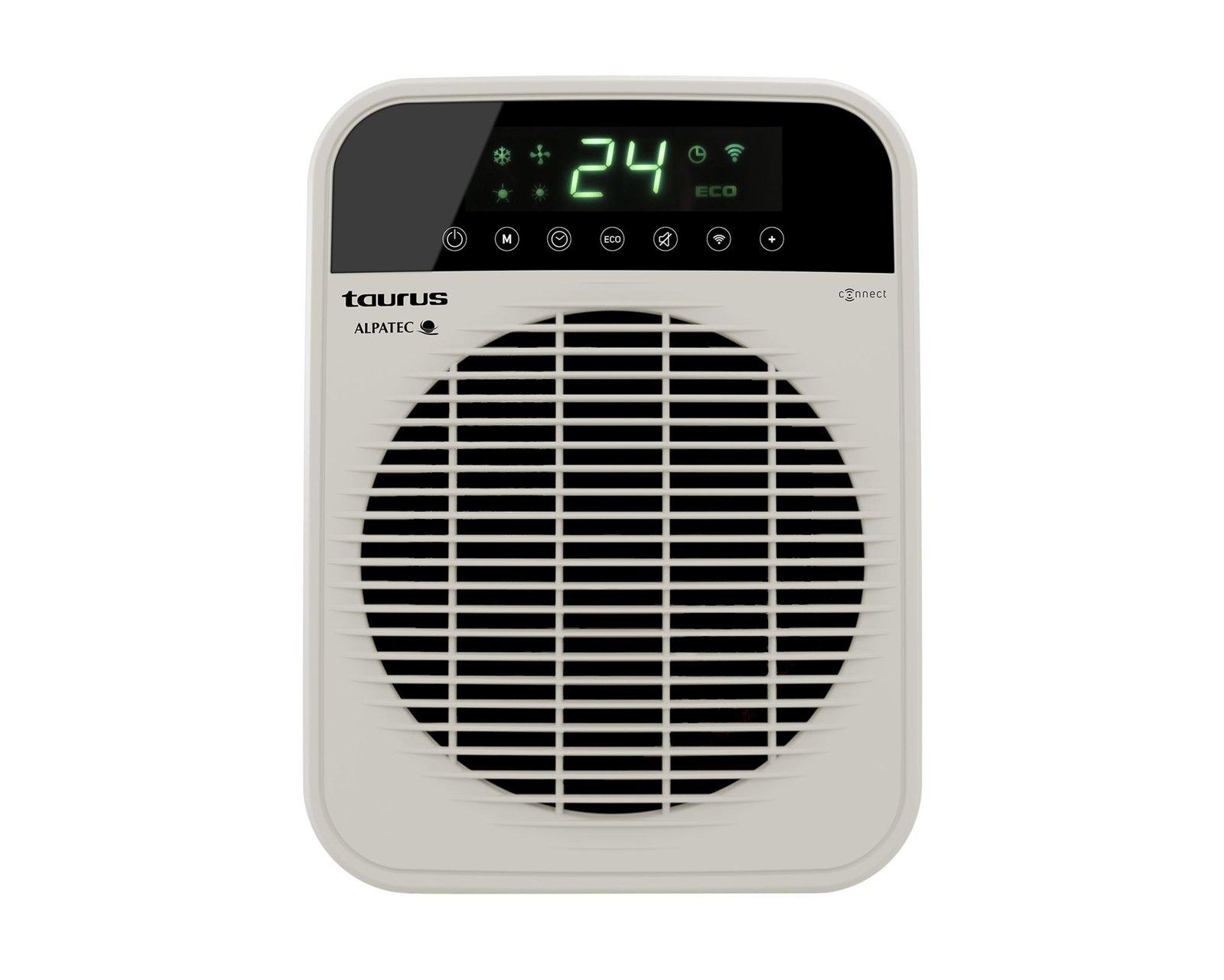 Taurus Heater Floor Fan Cream Wi-Fi Enabled 2Heat Settings 2000W