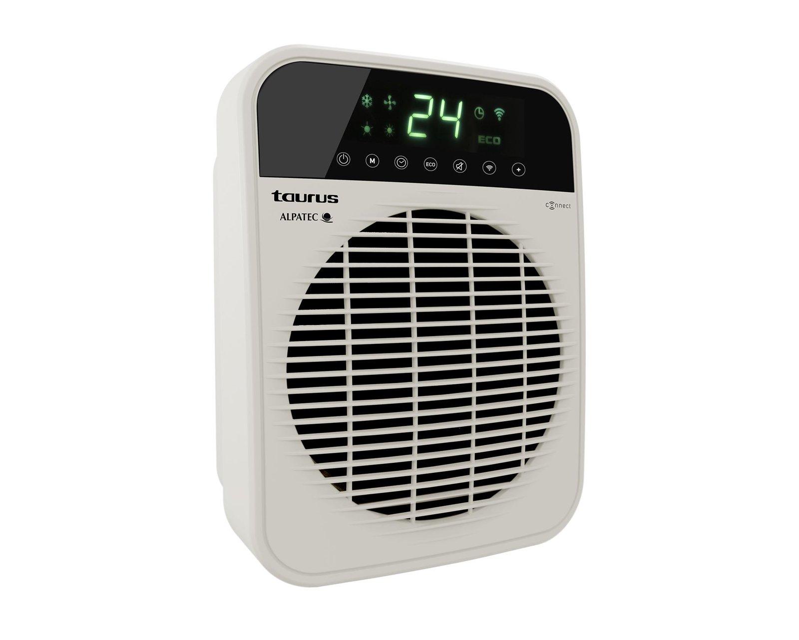 Taurus Heater Floor Fan Cream Wi-Fi Enabled 2Heat Settings 2000W