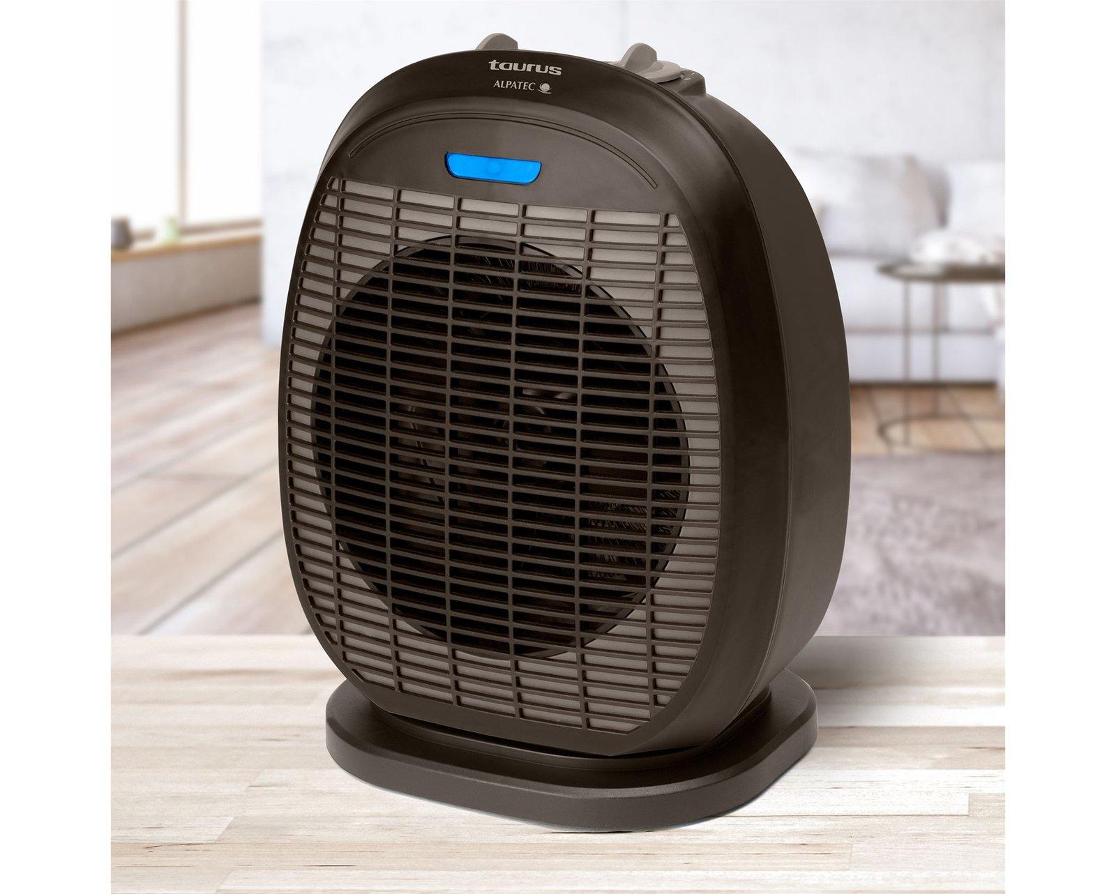 Taurus Heater Oscillating Floor Fan Black 2Heat Settings 2400W Tropicano 3.5 Oscillating