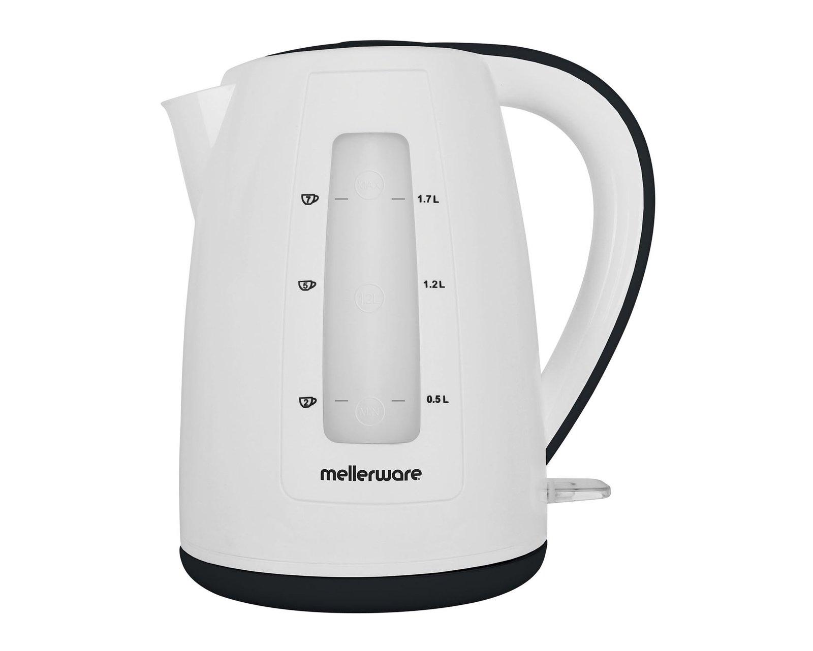 Mellerware Kettle 360 Degree Cordless Plastic Black & White 2.0L 2200W