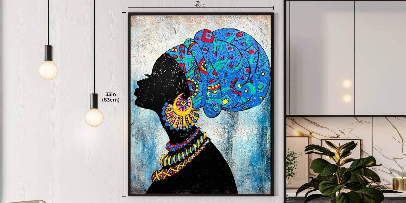 1pc African Queen Framed Art Canvas