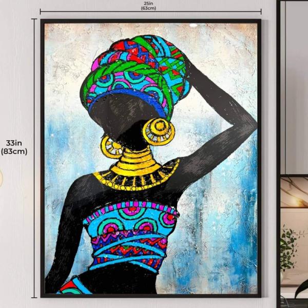 Elegant Silhouette African Art Print - Bold and Colourful