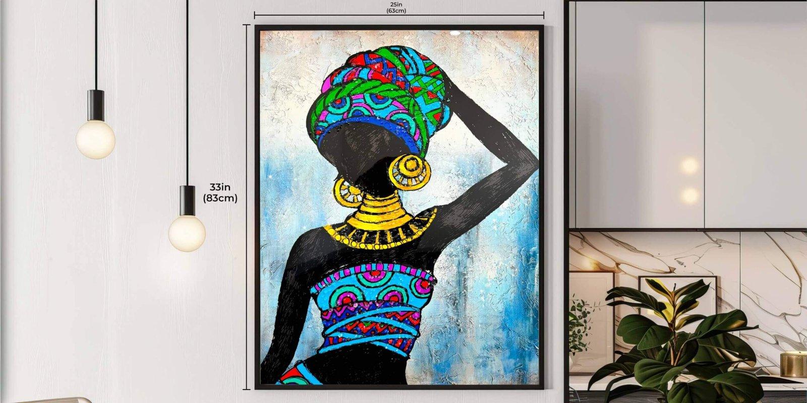 Elegant Silhouette African Art Print - Bold and Colourful