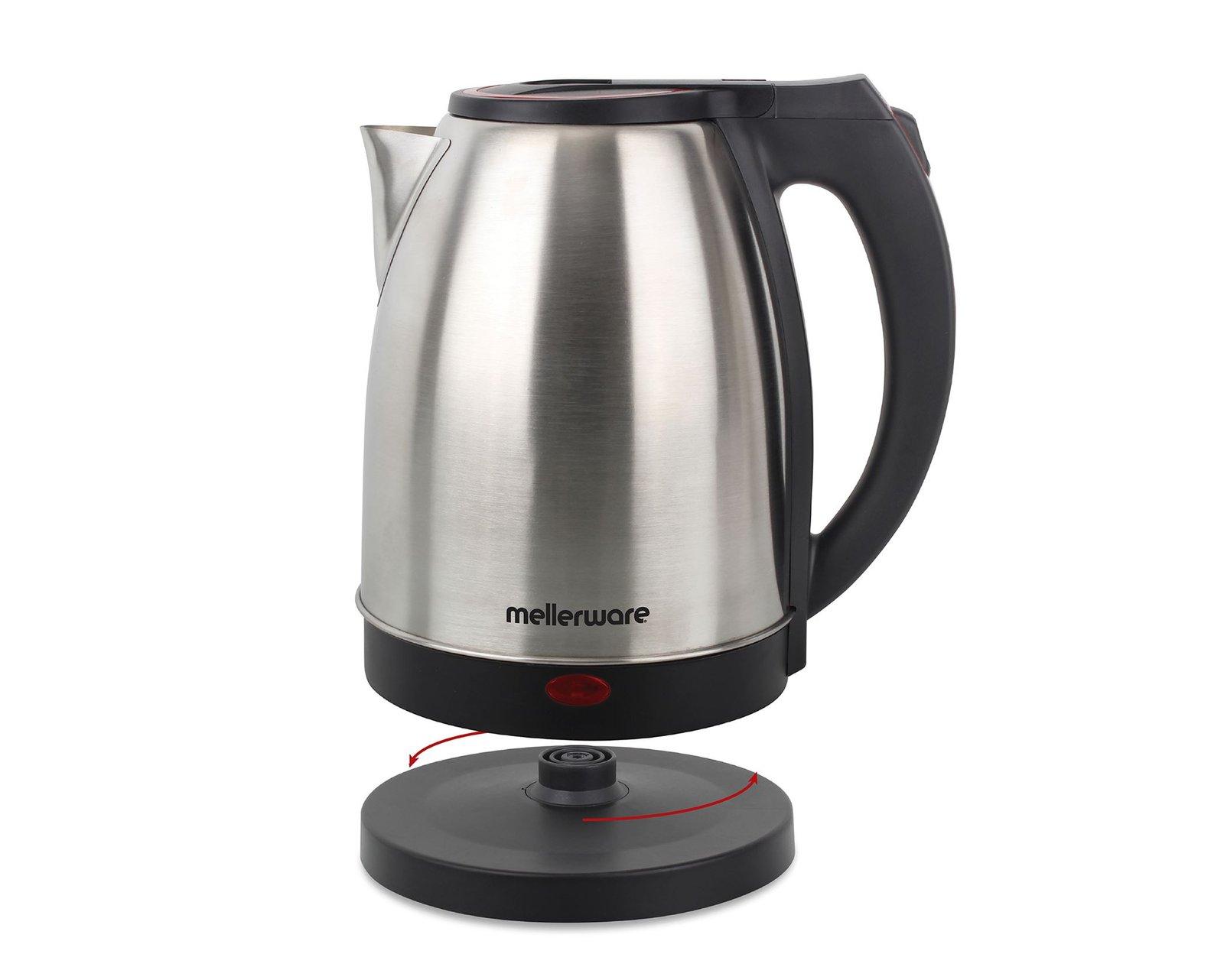 Mellerware Kettle 360 Degree Cordless Stainless Steel Brushed 1.8L 1500W
