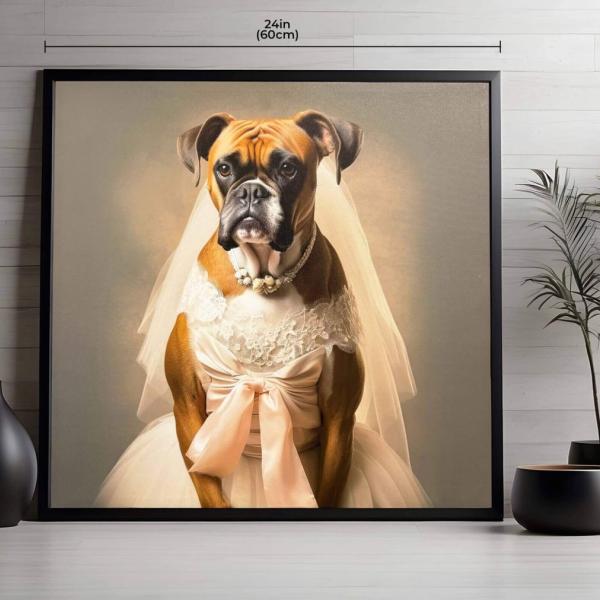 1pc Elegant Wedding Dog Art Print for home