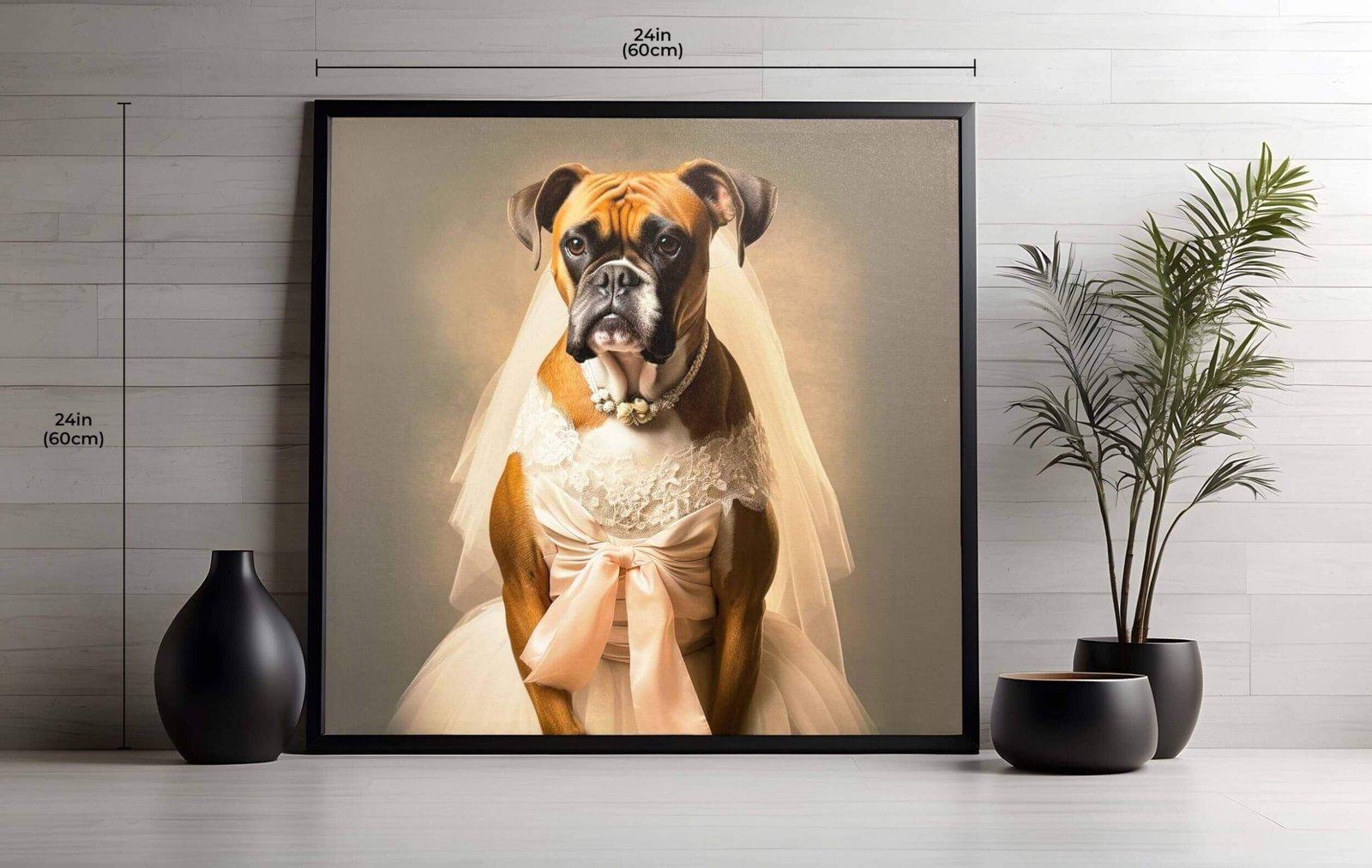 1pc Elegant Wedding Dog Art Print for home