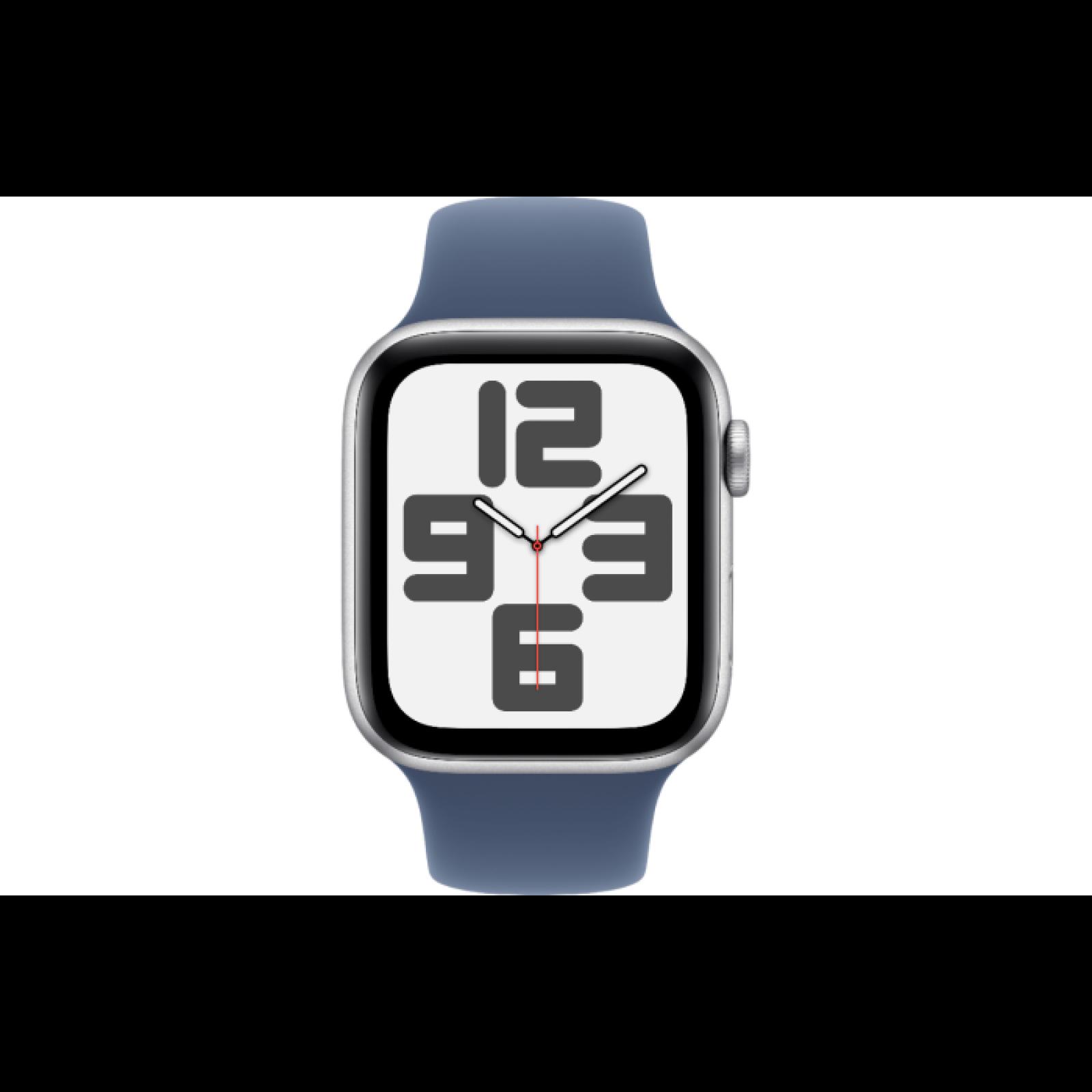 Apple Watch SE GPS 44mm Silver Aluminium Case with Denim Sport Band