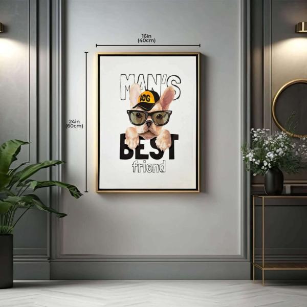 1pc Man's Best Friend - Stylish Dog Art Canvas