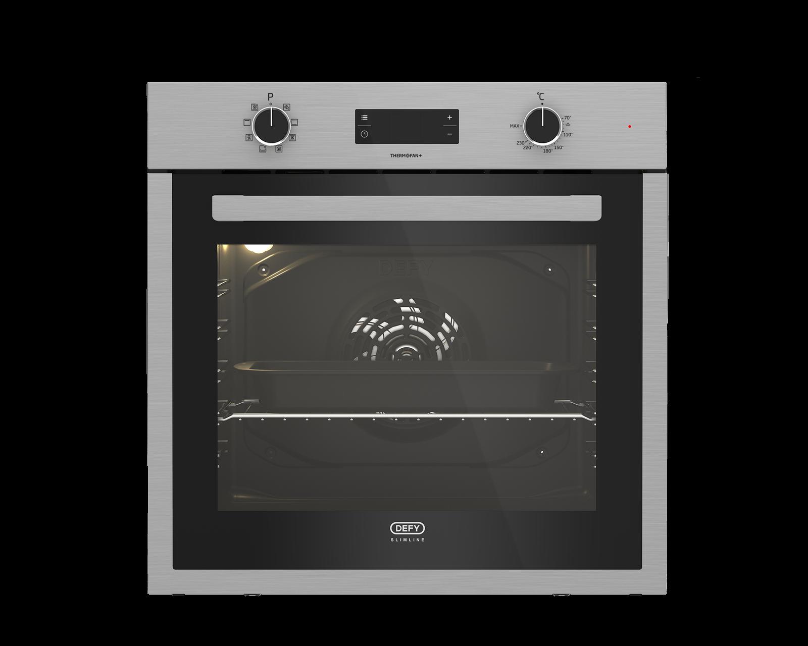 Defy 60cm Slimline Thermofan+ Eye-Level Oven DBO496 - Stainless Steel