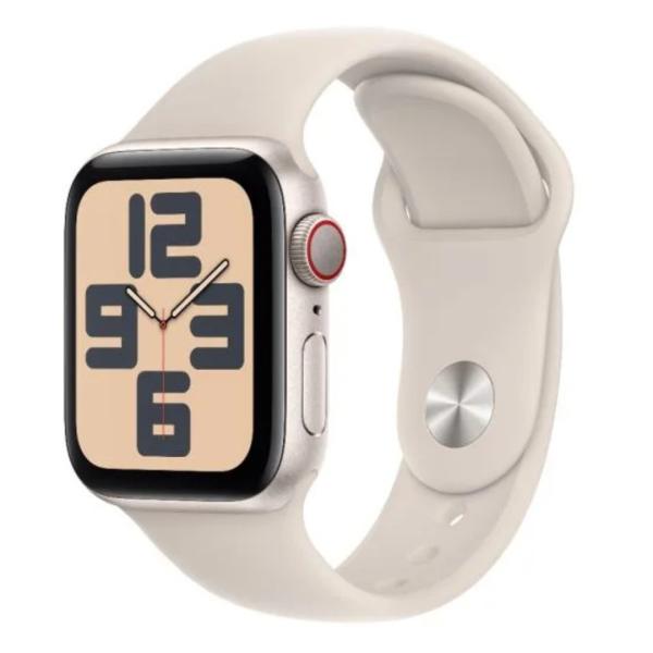 Apple Watch SE GPS + Cellular 44mm Starlight Aluminium Case with Starlight Sport Band