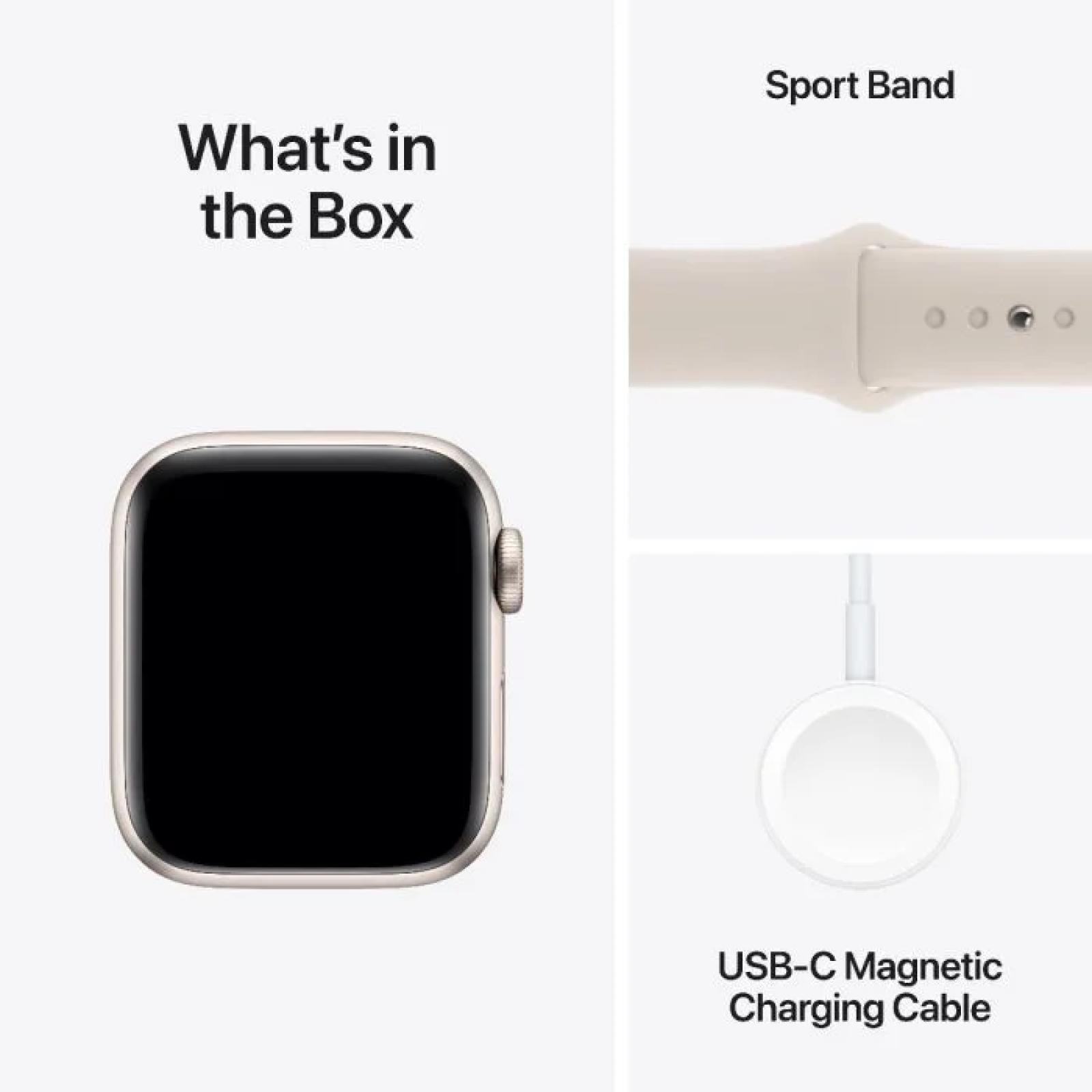 Apple Watch SE GPS + Cellular 44mm Starlight Aluminium Case with Starlight Sport Band