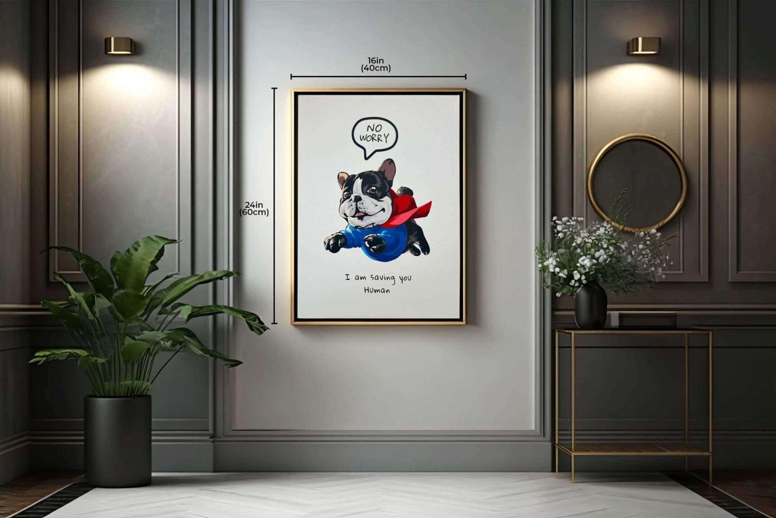 Superhero Pup Art Print - Art Decor