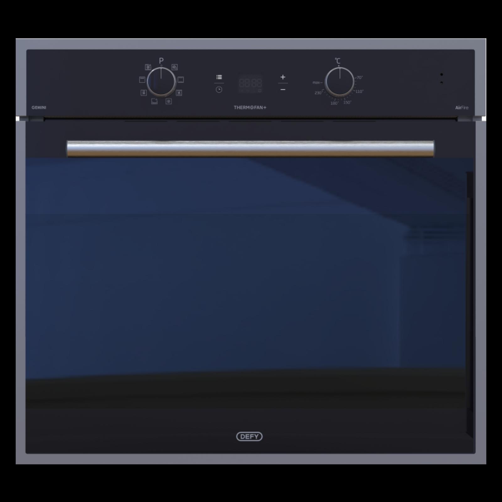 Defy DBO775 70cm Gemini Eye-Level Thermofan+ Oven AirFire Tech - Mirror
