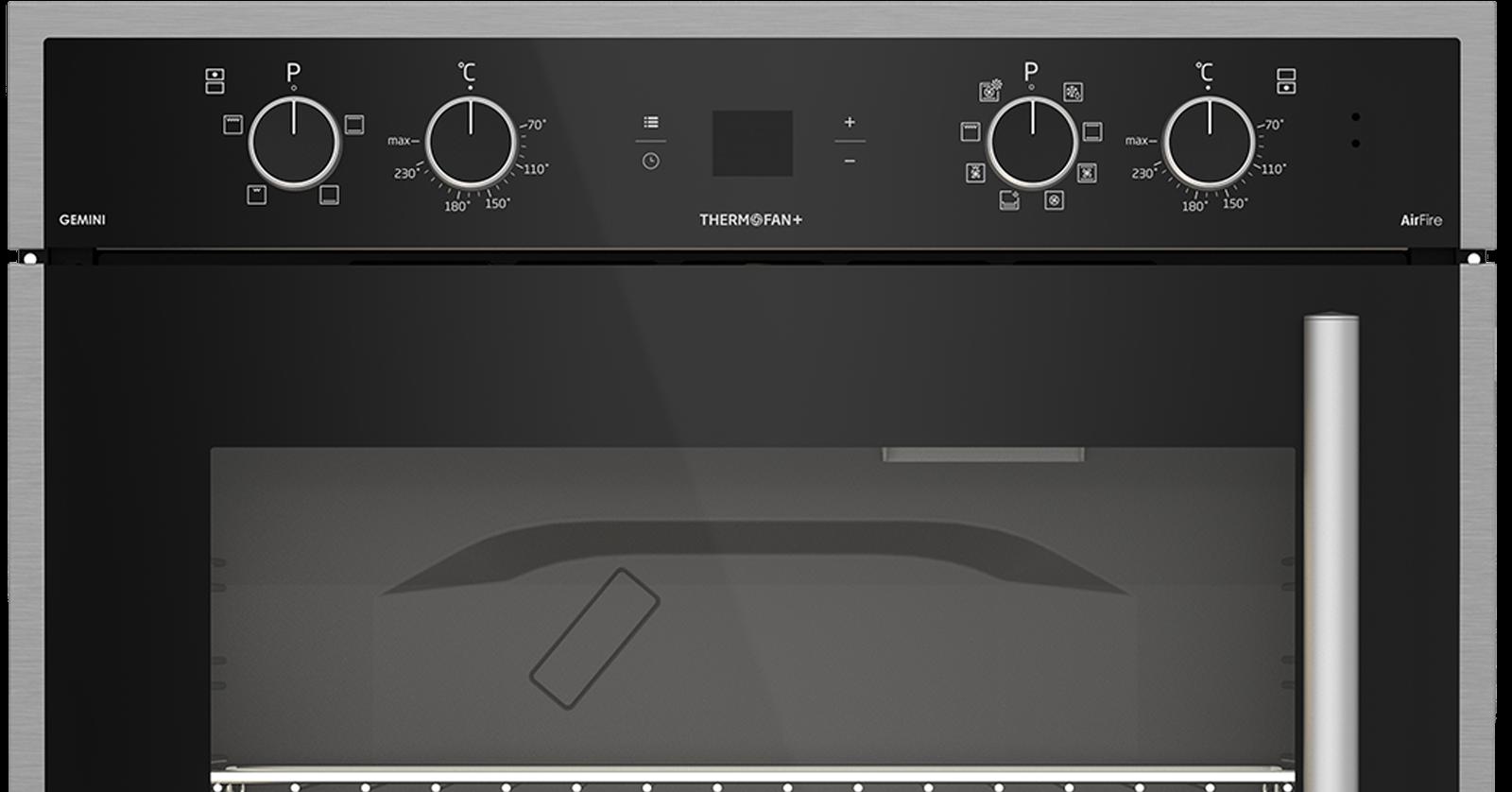 Defy DBO767 Gemini Thermofan+ Double Oven with Airfire Technology Black