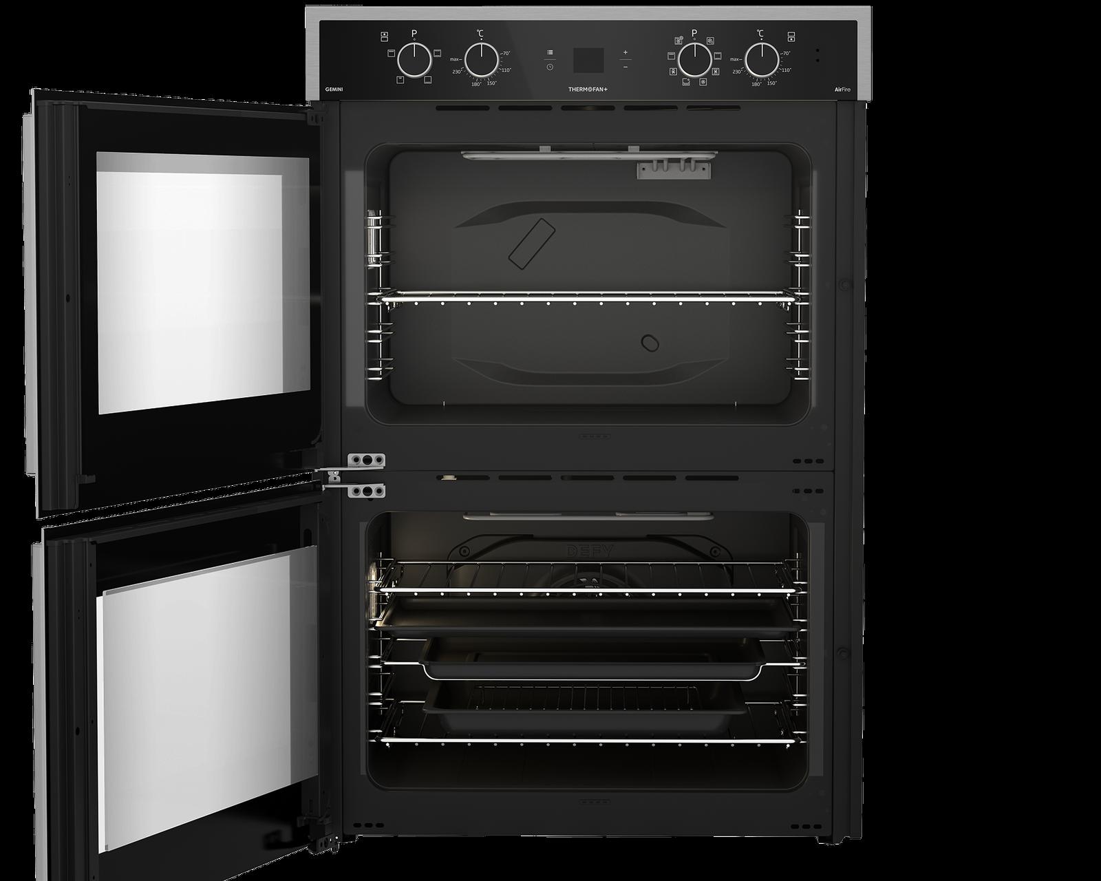 Defy DBO767 Gemini Thermofan+ Double Oven with Airfire Technology Black