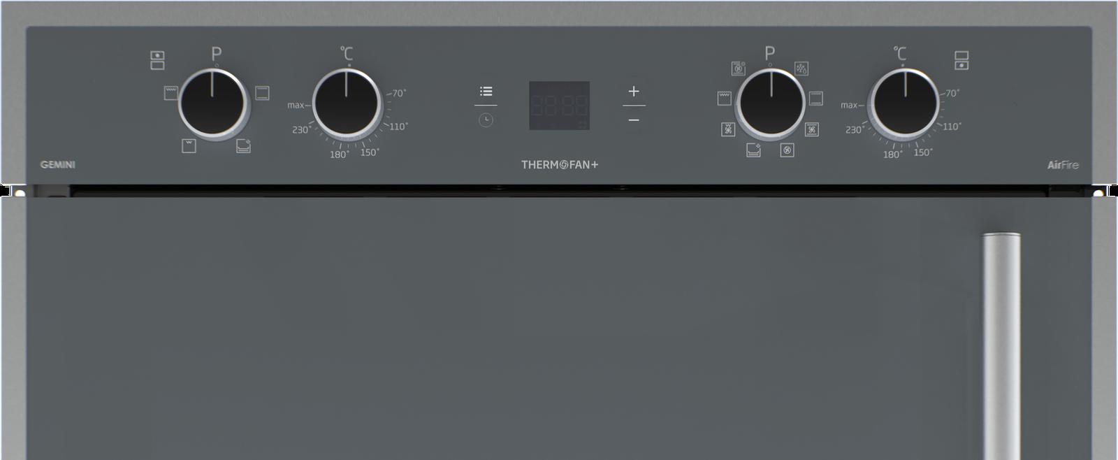 Defy DBO768: Gemini Thermofan+ Double Oven with Airfire Technology Mirror
