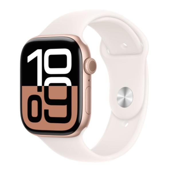 Apple Watch Series 10 GPS + Cellular 46mm Rose Gold Aluminium Case with Light Blush Sport Band